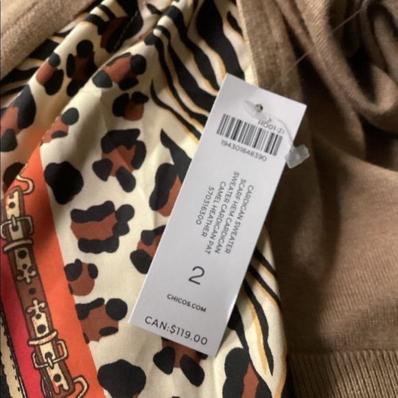 Chico's fabulously scarf hem‎ long cardigan size 12 NWT - Picture 4 of 14